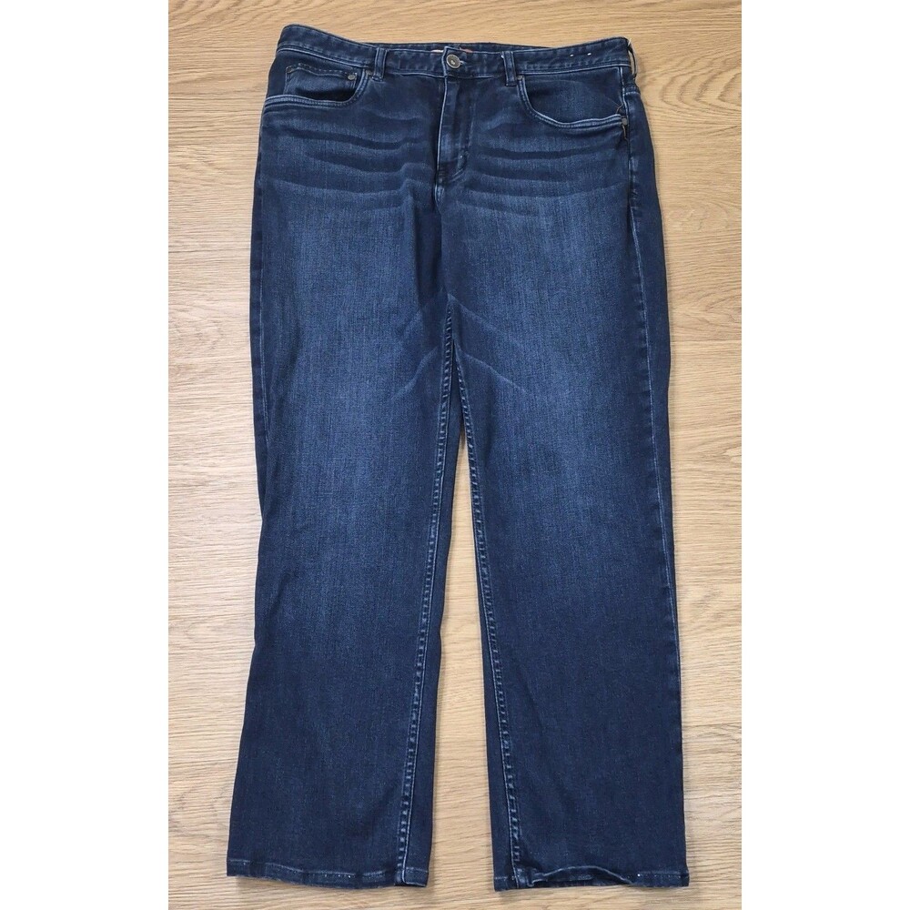 Tommy Bahama Denim Jeans Mens 36x32 Dark Wash Cotton Logo Pocket Straight